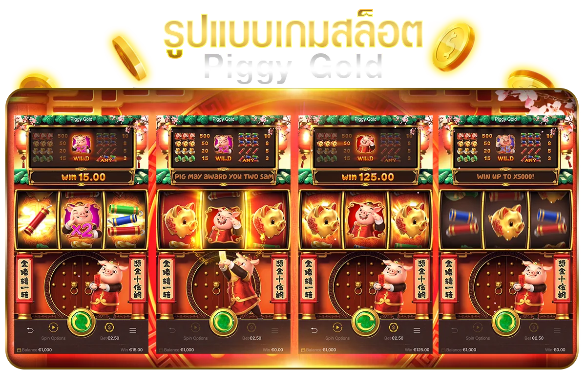 รูปแบบเกมสล็อต Piggy Gold